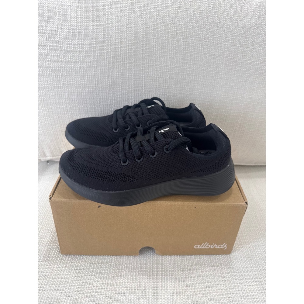Allbirds Tree Runner Go Womens W7 Natural Black Sustainable Sneaker NEW